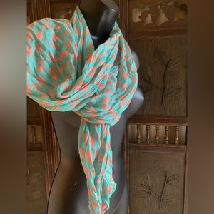 Phishman flavored - doughnut patterned  scarf in mayan tropical blends.